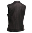 Milwaukee Leather MLL4512 Women’s Lashes Black Leather Club Style Motorcycle Rider Vest w/ Concealed Closure