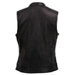Milwaukee Leather MLL4512 Women’s Lashes Black Leather Club Style Motorcycle Rider Vest w/ Concealed Closure