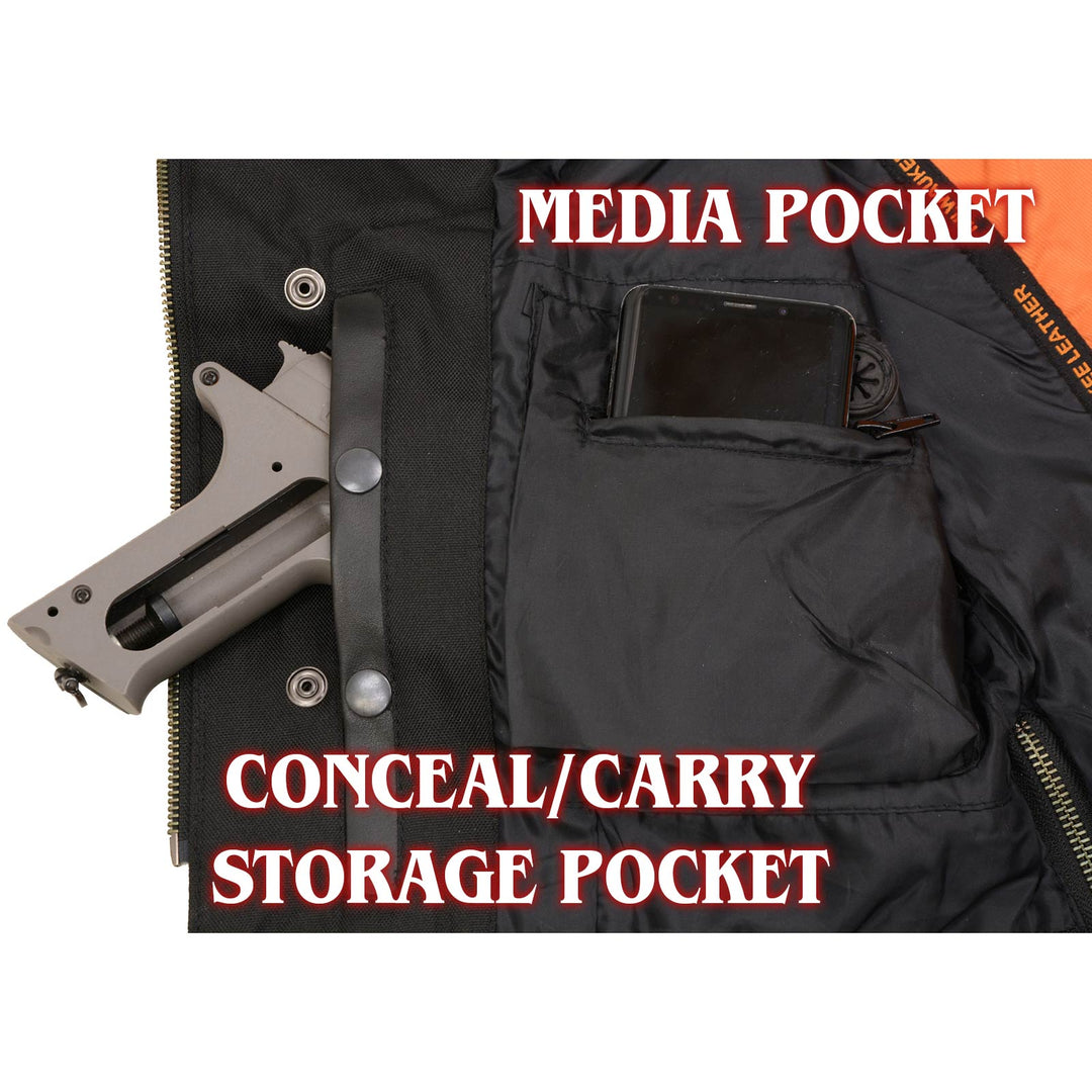 Milwaukee Leather MLL4512 Women’s Lashes Black Leather Club Style Motorcycle Rider Vest w/ Concealed Closure