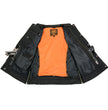 Milwaukee Leather MLL4512 Women’s Lashes Black Leather Club Style Motorcycle Rider Vest w/ Concealed Closure
