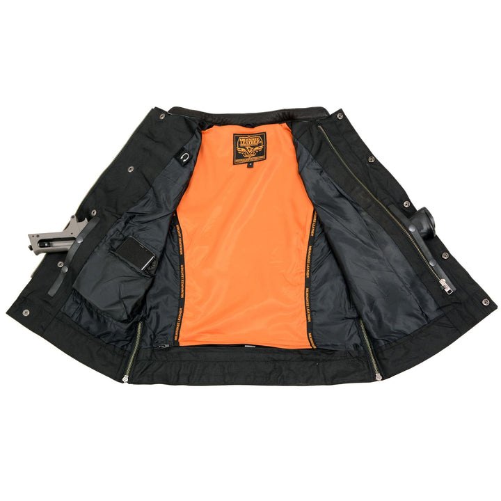 Milwaukee Leather MLL4512 Women’s Lashes Black Leather Club Style Motorcycle Rider Vest w/ Concealed Closure