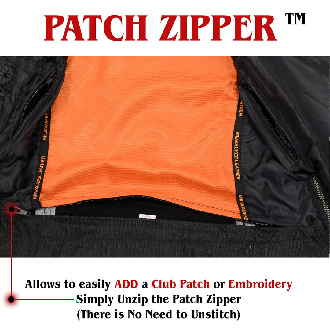 Milwaukee Leather MLL4512 Women’s Lashes Black Leather Club Style Motorcycle Rider Vest w/ Concealed Closure