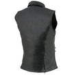Milwaukee Leather MLL4520 Women’s Black Shirt Collar Motorcycle Rider Vest w/ 4 Front Lower Pockets