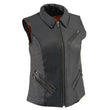 Milwaukee Leather MLL4520 Women’s Black Shirt Collar Motorcycle Rider Vest w/ 4 Front Lower Pockets