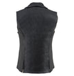 Milwaukee Leather MLL4521 Ladies Black Long Leather Vest with MC Lapel Collar
