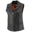 Milwaukee Leather MLL4521 Ladies Black Long Leather Vest with MC Lapel Collar