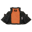 Milwaukee Leather MLL4526 Women's Distress Grey Leather Motorcycle Rider Vest- Stretch Side Panel W/ Lacing Detail