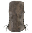 Milwaukee Leather Women's Distress Brown Leather V-Neck Motorcycle Rider Vest with Side Lace MLL4531