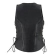 Milwaukee Leather Women's V-Neck Distress Grey Premium Leather Motorcycle Rider Vest w/ Side Laces MLL4531