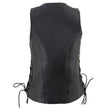 Milwaukee Leather Women's Black Leather V-Neck Motorcycle Rider Vest with Side Lace MLL4531