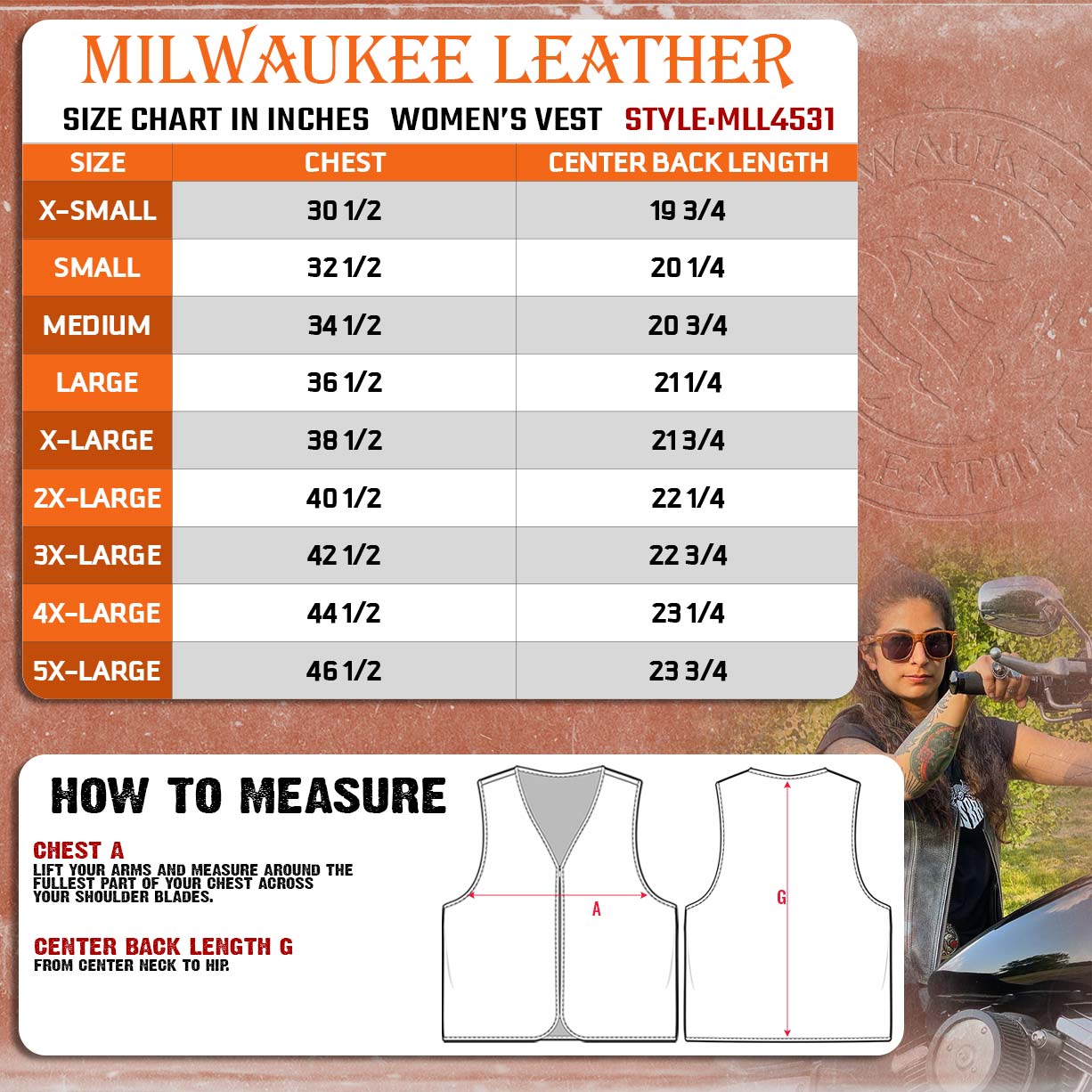 Milwaukee Leather Women's V-Neck Distress Grey Premium Leather Motorcycle Rider Vest w/ Side Laces MLL4531