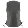 Milwaukee Leather MLL4532 Women's Side Laced Premium Black Leather Motorcycle Rider Vest w/ Cool-Tec Leather Treatement