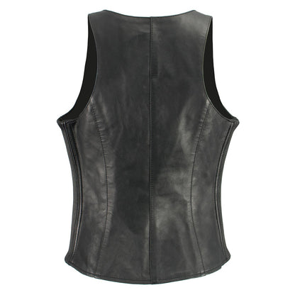 Milwaukee Leather MLL4535 Women's 'Winged Assassin' Black Leather Tank Vest