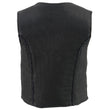 Milwaukee Leather MLL4550 Women's Black Premium Leather Classic Braided Deep V-Neck Motorcycle Rider Vest W/Front Zip