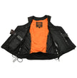 Milwaukee Leather Women's Classic V-Neck Black Leather Motorcycle Rider Vest w/ Adjustable Side Laces MLL4575