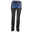 Milwaukee Leather MLL6501 Women's 'Crinkled' Black Leather Lightweight Low Rise Chaps