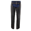 Milwaukee Leather Women's Black Premium Leather Motorcycle Rider Chaps w/ Rhinestones Bling D-Rings-MLL6502