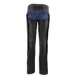 Milwaukee Leather MLL6503 Women's Black Classic Leather Motorcycle Rider Chaps w/ Riveted Design