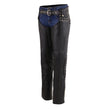 Milwaukee Leather MLL6503 Women's Black Classic Leather Motorcycle Rider Chaps w/ Riveted Design