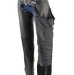 Milwaukee Leather Women's Black Premium Leather Motorcycle Rider Protective Chaps MLL6520