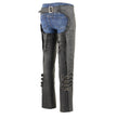 Milwaukee Leather Women's Black Premium Leather Motorcycle Rider Protective Chaps MLL6520