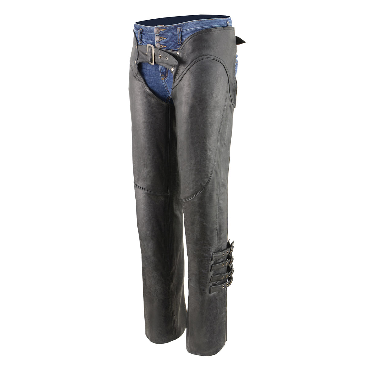 Milwaukee Leather Chaps for Women Black Naked Leather Motorcycle Rider Protective Chaps MLL6520