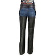 Milwaukee Leather Chaps for Women Black and Purple Premium Skin Laser Cut Accent Stitching Motorcycle Chap- MLL6525