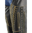 Milwaukee Leather Chaps for Women Black Premium Skin Rubbed Seams- Accented Lace Detailing Motorcycle Chap- MLL6527