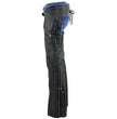 Milwaukee Leather Women's Black Lightweight Premium Goat Skin Leather Motorcycle Chaps w/ Accent Lacing -MLL6535