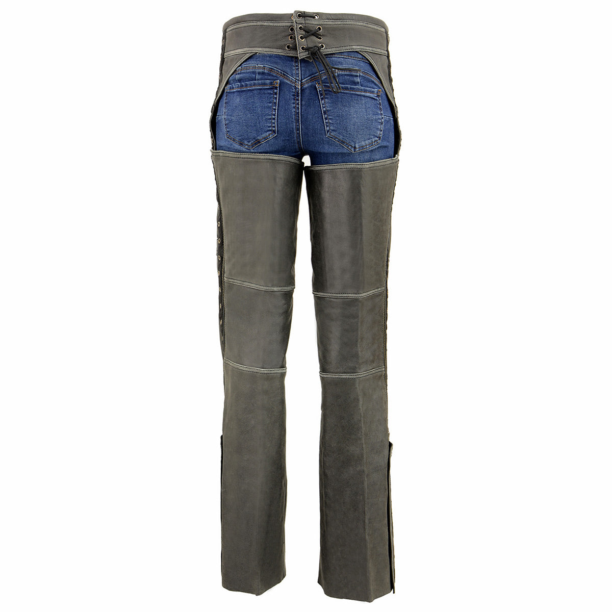 Milwaukee Leather Women Distress Grey Premium Leather Motorcycle