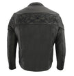 Milwaukee Leather MLM1501 Men's Reflective Skulls Premium Black Leather Motorcycle Jacket w/ Cool-Tec Treatement