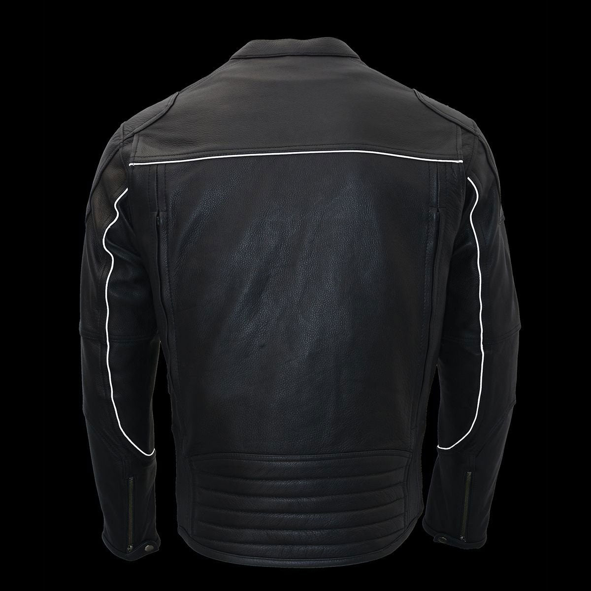 Milwaukee Leather MLM1502 Men's Black 'Cool-Tec' Vented Leather Scooter Jacket