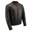 Milwaukee Leather MLM1502 Men's Black Premium Leather Vented Motorcycle Biker Jacket w/ Cool-Tec Leather Treatment Tech