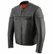 Milwaukee Leather MLM1504 Men's Black ‘The Skelly Racer’ Premium Moto Leather Jacket