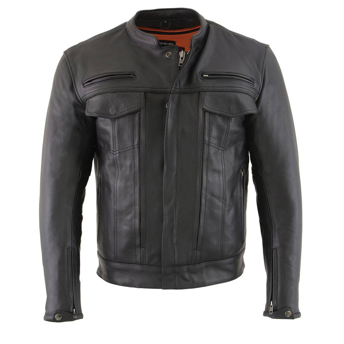 Milwaukee Leather MLM1506 Men's Black Premium Leather Motorcycle