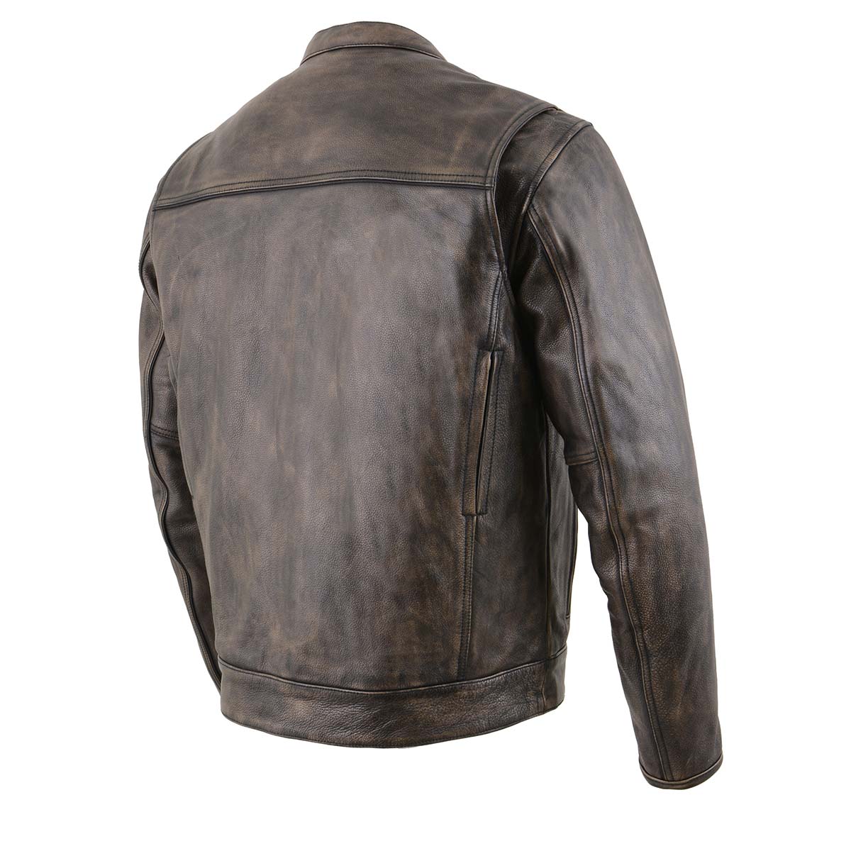 Milwaukee Leather MLM1508 Men's Distressed Brown Leather Motorcycle Jacket