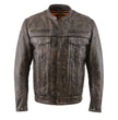 Milwaukee Leather MLM1508 Men's Distressed Brown Premium Leather Motorcycle Rider Jacket