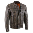 Milwaukee Leather MLM1508 Men's Distressed Brown Premium Leather Motorcycle Rider Jacket