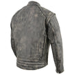 Milwaukee Leather MLM1509 Men's Distressed Brown ‘2 in 1’ Leather Jacket with Zip-Off Sleeves