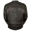 Milwaukee Leather MLM1510 Men's Black Leather Scooter Jacket with Reflective Skull