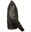 Milwaukee Leather MLM1510 Men's Black Leather Scooter Jacket with Reflective Skull
