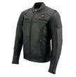 Milwaukee Leather Heated Jacket for Men's Black Cowhide Leather - Motorcycle Vented Jacket for All Seasons MLM1513