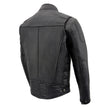 Milwaukee Leather Heated Jacket for Men's Black Cowhide Leather - Motorcycle Vented Jacket for All Seasons MLM1513