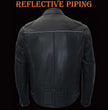 Milwaukee Leather Heated Jacket for Men's Black Cowhide Leather - Motorcycle Vented Jacket for All Seasons MLM1513
