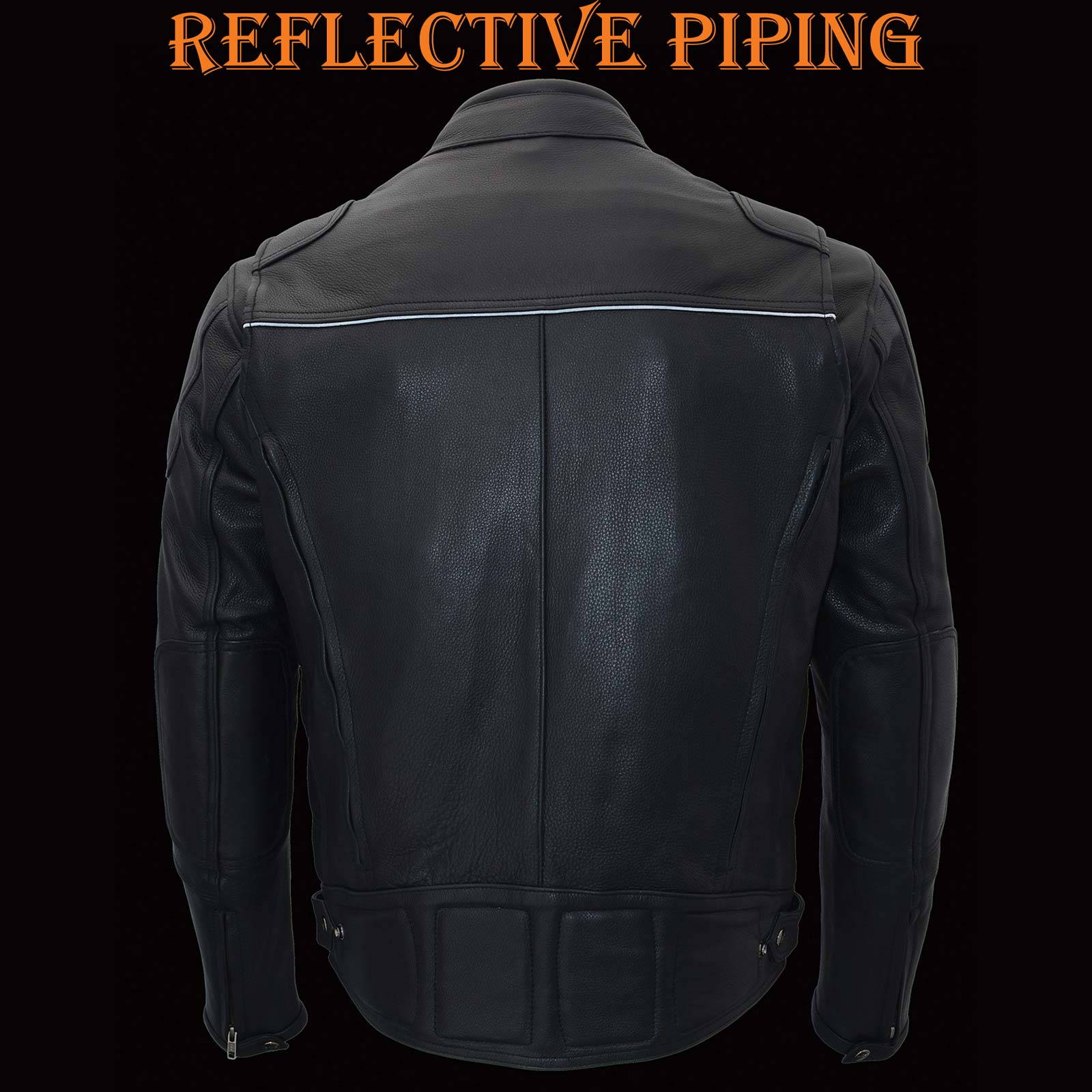 Milwaukee Leather Men’s Inferno Rider Heated Scooter Leather Jacket w/ Dual-Power,Vented System (MLM1513SET)
