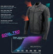 Milwaukee Leather MLM1514SET All Season Black Premium Leather Motorcycle Riders Jacket w/ Heated and Cool-Tec Technology