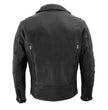 Milwaukee Leather MLM1515 Men's Classic Beltless Black Leather Triple Stitched Motorcycle Biker Rider Jacket