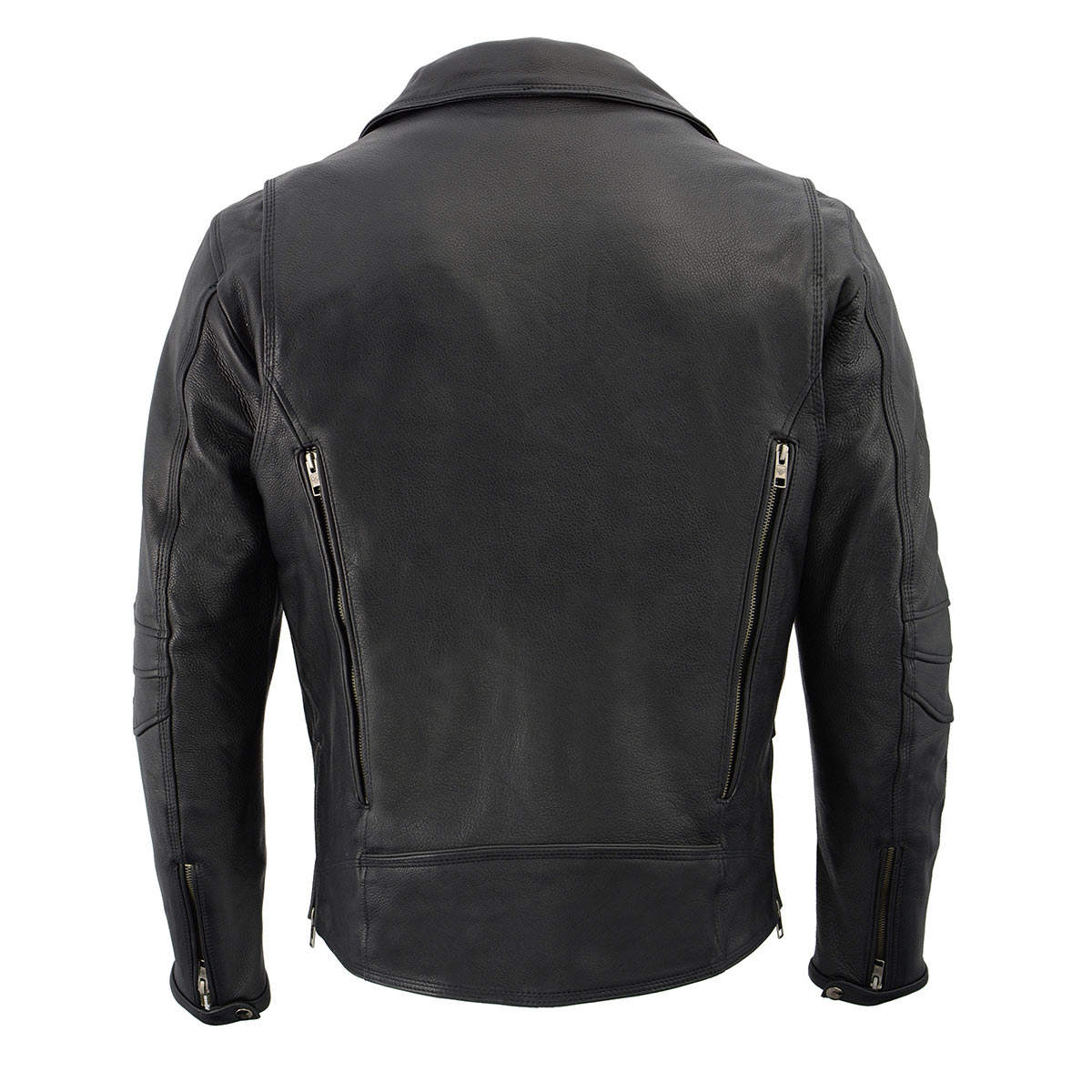 Milwaukee Leather MLM1515 Men's Classic Beltless Black Leather Triple Stitched Motorcycle Biker Rider Jacket