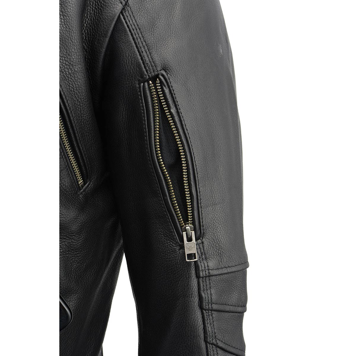 Milwaukee Leather MLM1515 Men's Classic Beltless Black Leather Triple Stitched Motorcycle Biker Rider Jacket