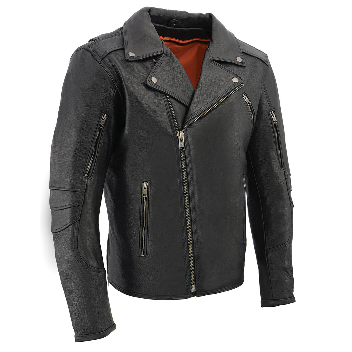 Milwaukee Leather MLM1515 Men's Black 'Triple Stitched' Beltless Motorcycle Leather Jacket